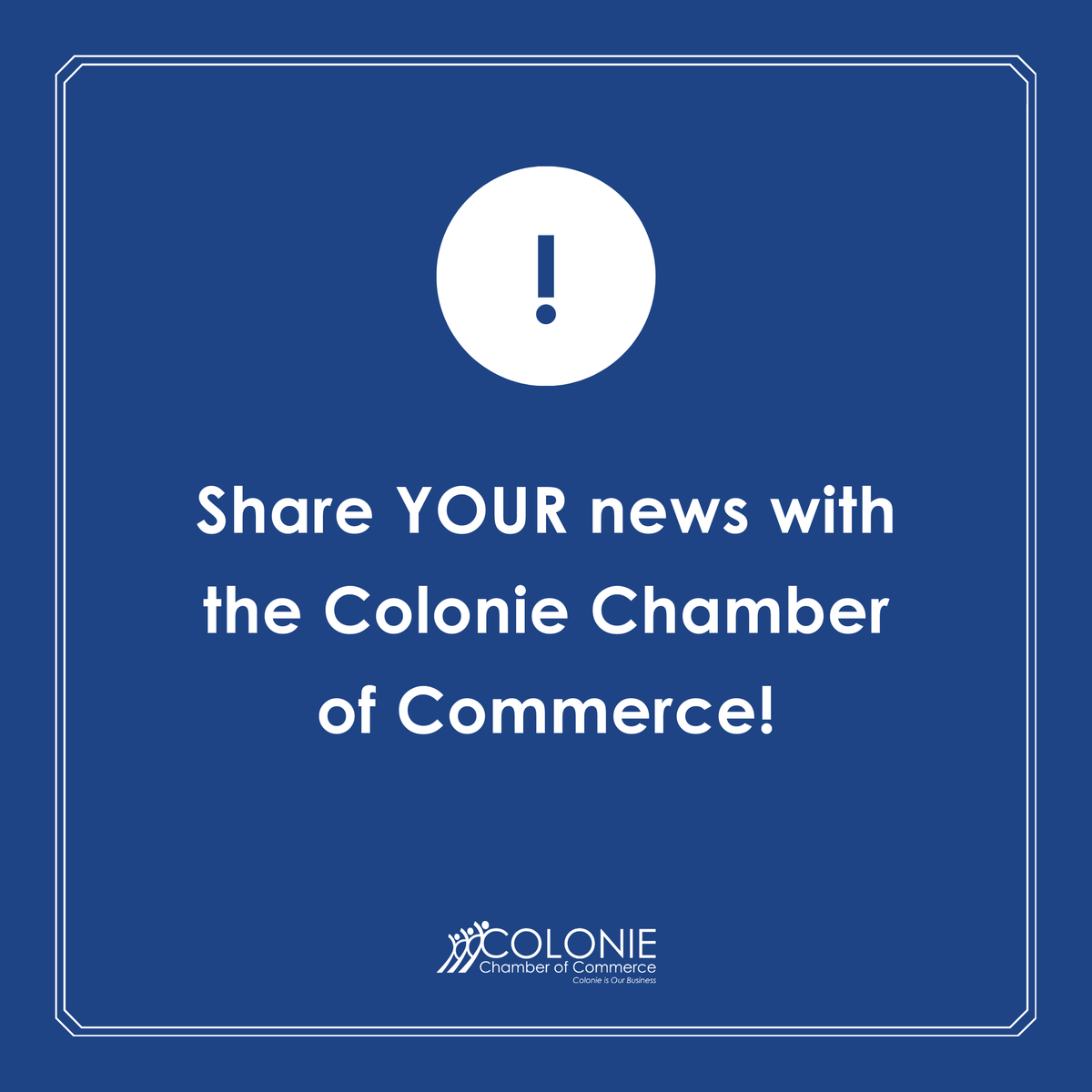 Does your business have news to share? Promotions, Accolades, New Products, etc.? Email us with your information to be included “In the News” in our monthly newsletter and highlighted on our social media channels! 🌟 Submit your news on the Chamber website.