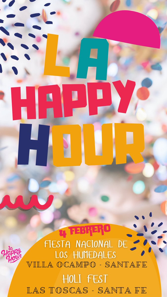 lahappyhourOk's tweet photo. 📢 Sábado 4 de febrero girando por la provincia de Santa Fé 🎼🙌✈️

- Fiesta Nacional De Los Humedales (Villa Ocampo)

- Holi Fest by KOz Disco (Las Toscas)

#LaHappyHour #OtraVez #Gira #Musica #Show #Litoral #Music https://t.co/sbrkiH4YR7
