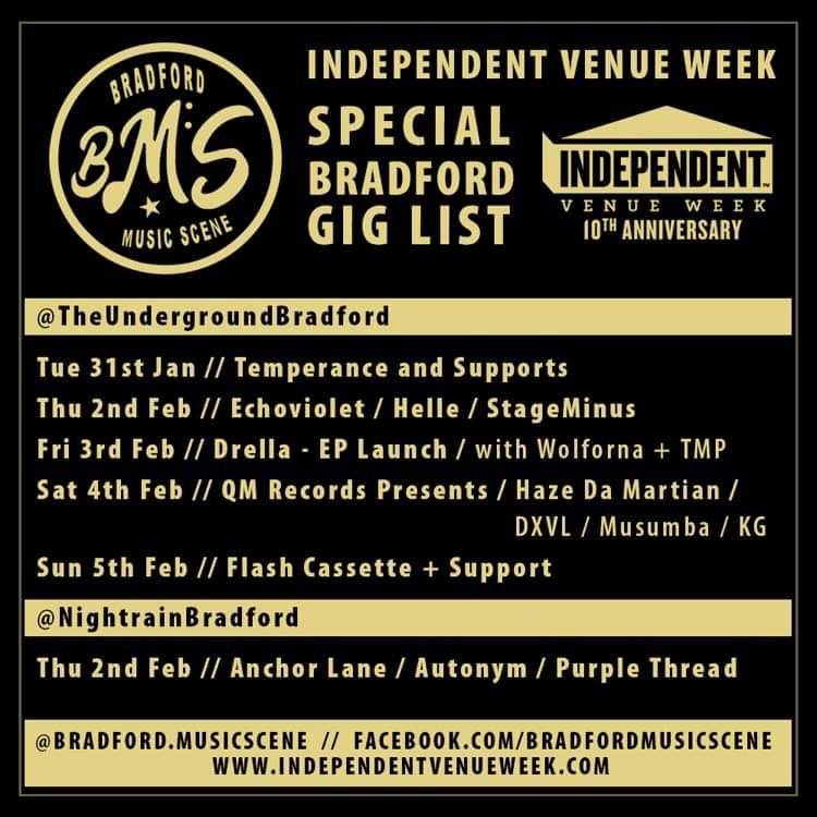 It's Independent Venue Week! @IVW_UK Here's some of the events  planned for the week here in Bradford @Underground_BFD @NightrainVenue Lots to look forward to 😊 #bradfordmusicscene #independentvenueweek #ivw #Bradford #IVW23