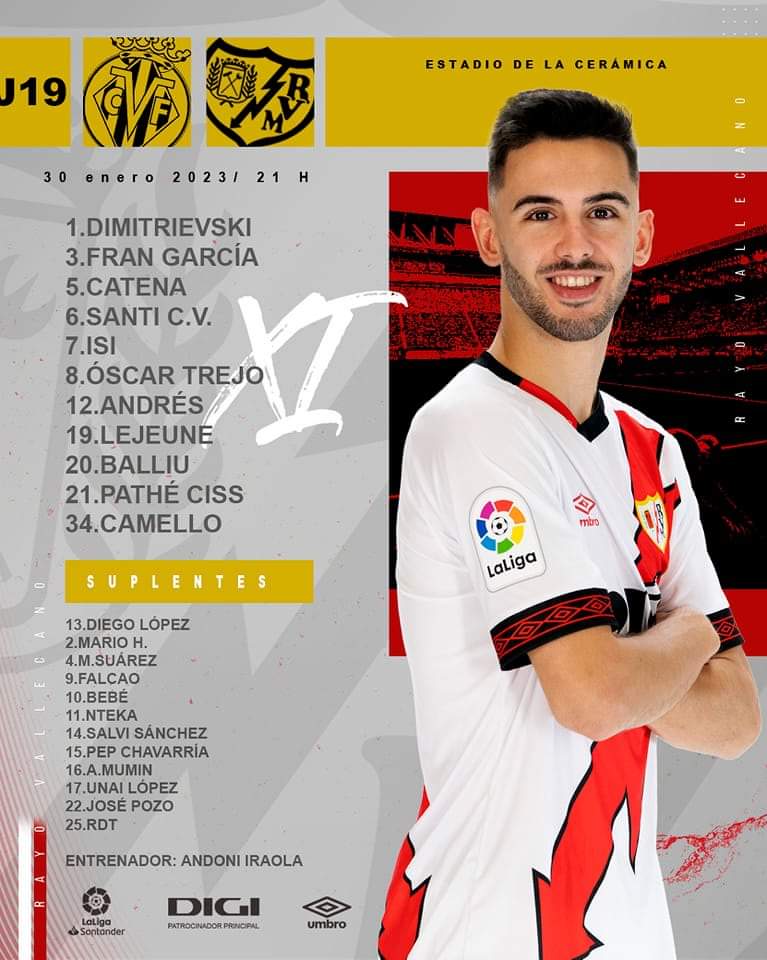 Bola rolando para Villarreal e Rayo Vallecano! ⚽️

Confira abaixo as escalações dos clubes 👇👇
#VillarrealRayo