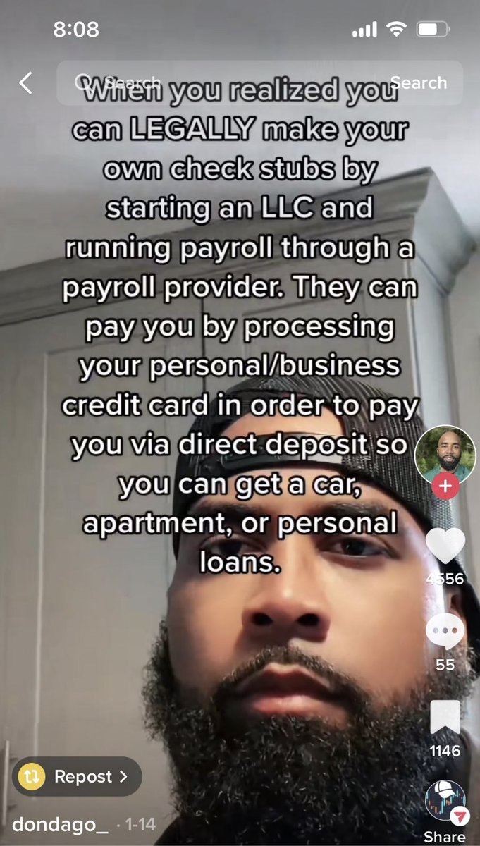 uncledoomer's tweet photo. loving this new grindset tiktok trend where you defraud banks for money. https://t.co/YiHgVPXPne