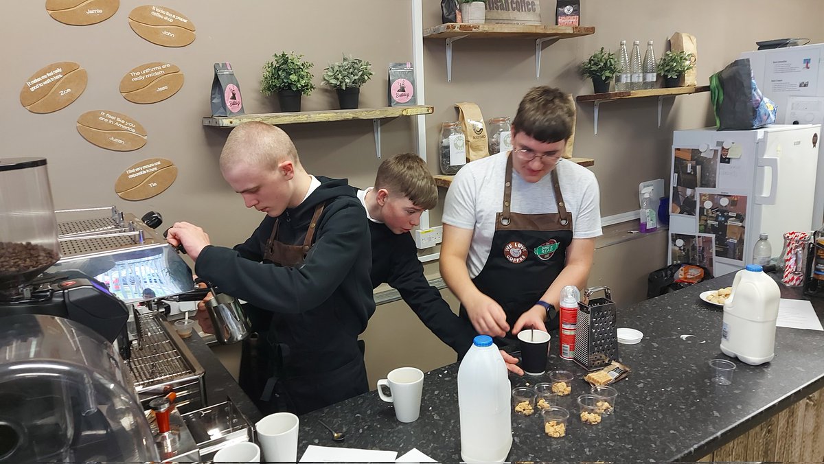 Great to share some good barista practice at @FPSMotherwell on Friday! Our Scottish/Rabbie Burns themed drinks went down a storm! Here's our boys perfecting the tablet infused 'Tablatte'