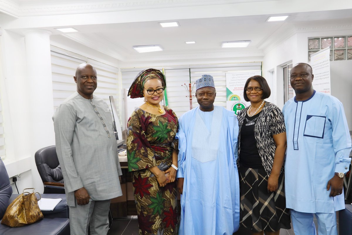 natpopcom's tweet photo. #PhotoNews: The Chairman of National Population Commission, Hon. Nasir Isa Kwarra, fnsa, today received in audience the UNICEF Chief Child Protection, Abuja, Ibrahim Sesay at the Commission’s Headquarters in Abuja.
#DigitalCRVS https://t.co/U4Yed88PDD
