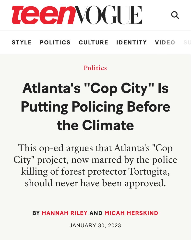 Roots_Action's tweet photo. "To understand how something so blatantly antidemocratic can happen, we have to zoom out a bit. Cop City, though opposed by many people in ATL, is backed by a powerful mix of corporate, state, &amp; media actors" #StopCopCity 

Read @micahinATL @hannahcrileyy: https://t.co/M6H75I6Q9m https://t.co/erUlg99Zjn