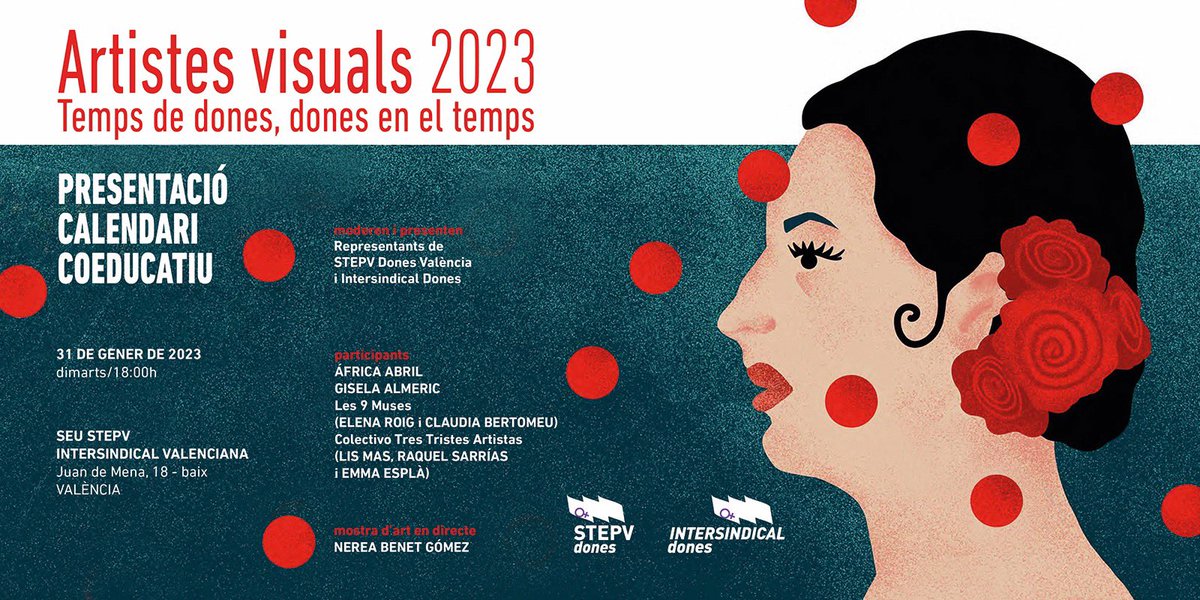 💜Presentació calendari coeducatiu "Temps de dones, dones en el temps" de 2023 a València 💜
 
Intersindical Dones i STEPV Dones, us convida a la presentació de la 19a edició del calendari coeducatiu.
🗓️dimarts 31 de gener
⏰a les 18:00 h
Seu d'STEPV a València