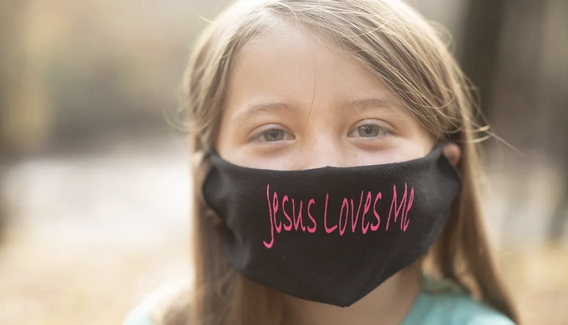 CollinRugg's tweet photo. Meet Lydia Booth. Her school district said she wasn’t allowed to wear a “Jesus Loves Me” mask at school. Instead of backing down, her family filed a lawsuit.

They just reached a settlement. God bless them 🇺🇸 https://t.co/xbAcZNijZS