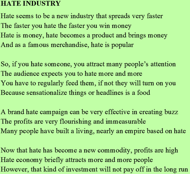 scribaland's tweet photo. #Scribaland HATE INDUSTRY
Hate industry #business is #large!#hateindustry #hate #industry #hater #haters #Hateindustrybusiness #Hateindustrybusinessislarge #industrybusiness #industrybusinessislarge #businessislarge #write #buzz #hatecampaign #creatingbuzz #living #sensationalize https://t.co/PvGMiiy6HG