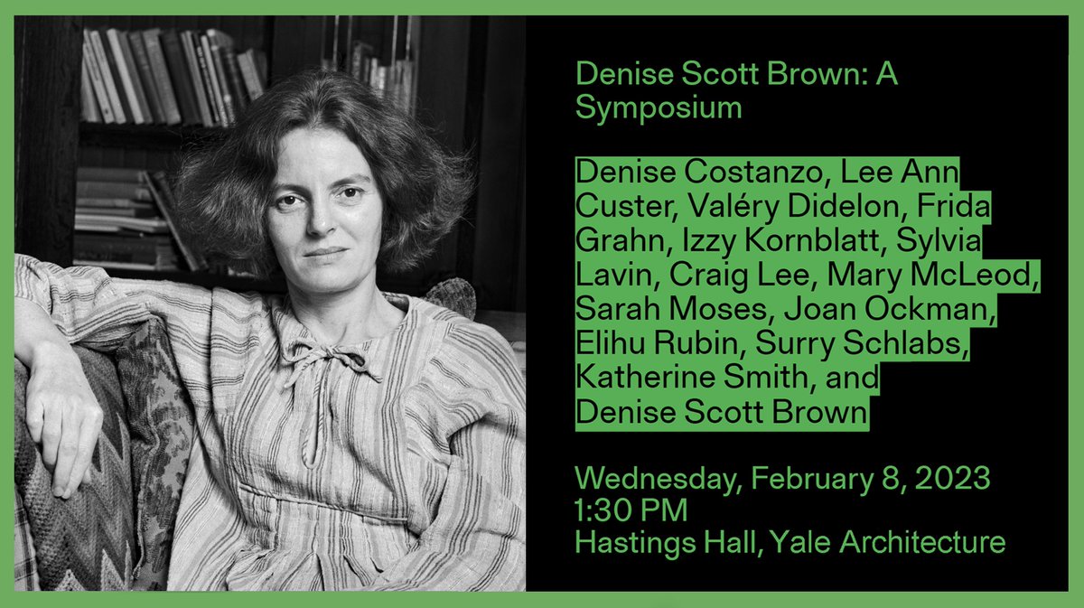 Looking forward to ‘Denise Scott Brown: A Symposium’! The symposium, which I had the honor to convene, highlights Scott Brown’s conceptual contributions, her distinct voice, and her incisive impact on architectural education and design. lnkd.in/eZ8h67Km #denisescottbrown