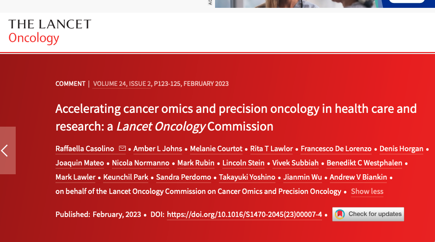 IcgcArgo's tweet image. Today we published our mission to shape equittable and global access to personalised oncology. Together with @TheLancetOncol we announce the next commission in Cancer Genomcs and Precision Oncology. 

Article 👇
thelancet.com/journals/lanon…