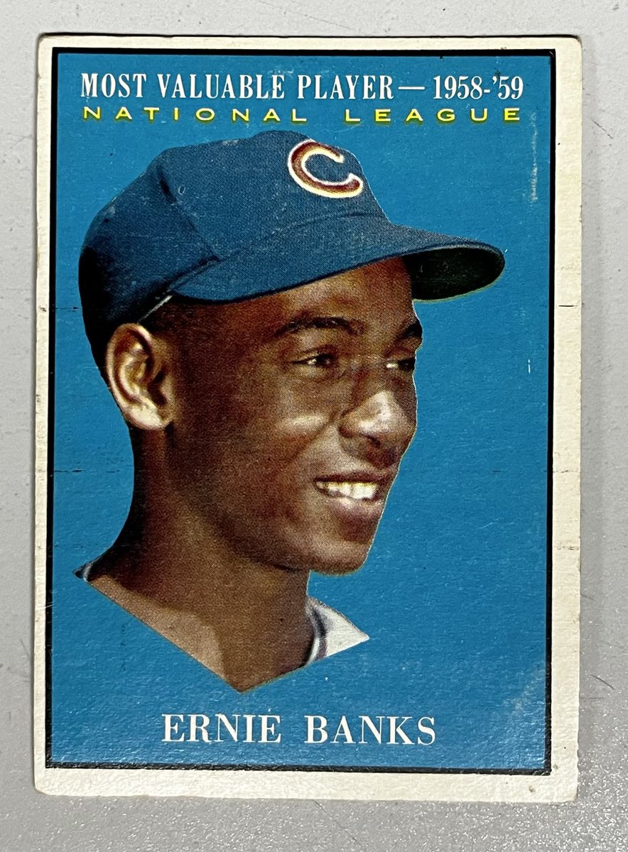 Oregarus's tweet photo. Micro Major Monday #Mailday. #1961Topps. Banks MVP added to the binder. #TheHobby #SetBuilder #SetBuiling #Topps https://t.co/D4aZ5MKD7k
