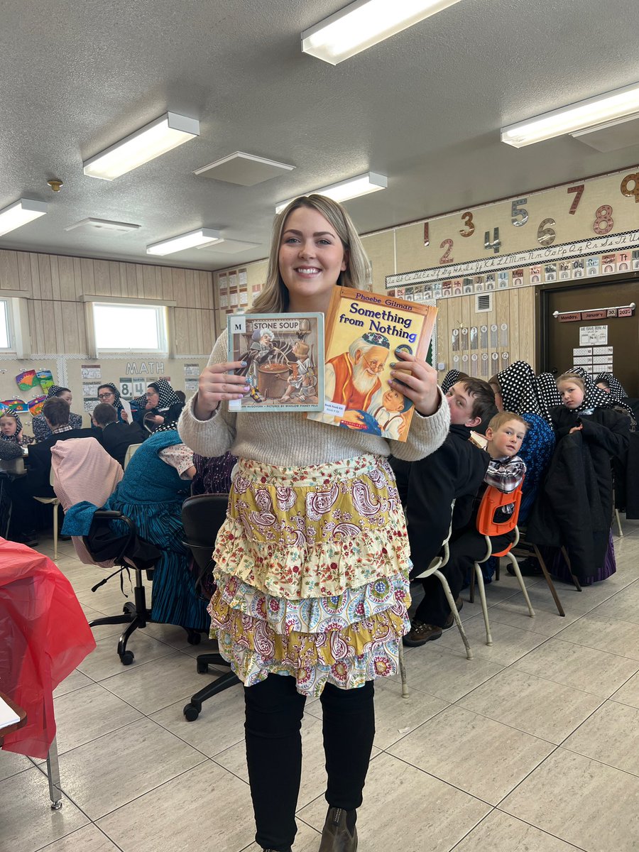 tessteaches's tweet photo. Family Literacy Day was a hit! We started off with these two books, families had to guess what we were doing. We made a Colony cook book for each family and guest to use! https://t.co/MuUispTIXu