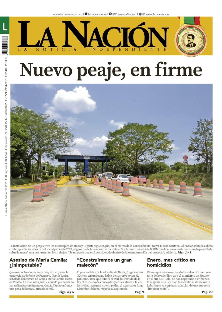 En medio de vías en estado muy regular es injustificable agregar un nuevo peaje en un trayecto tan corto. Sin mencionar la planificación de la construcción de otro en la vía Pitalito-San Agustin. ❌