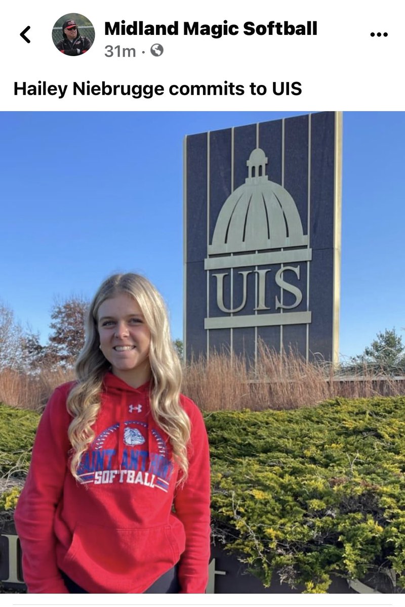 St. Anthony junior Hailey Niebrugge commits to the University of Illinois-Springfield, per the Midland Magic Facebook page.