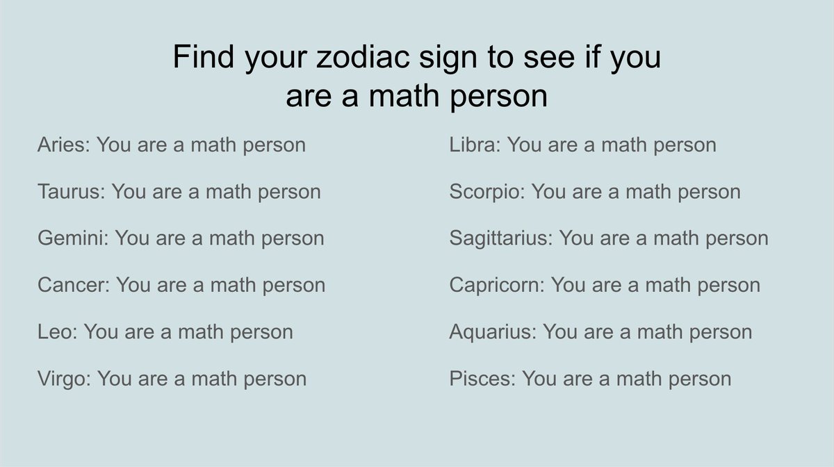 Find your zodiac sign to see if you are a math person 👀