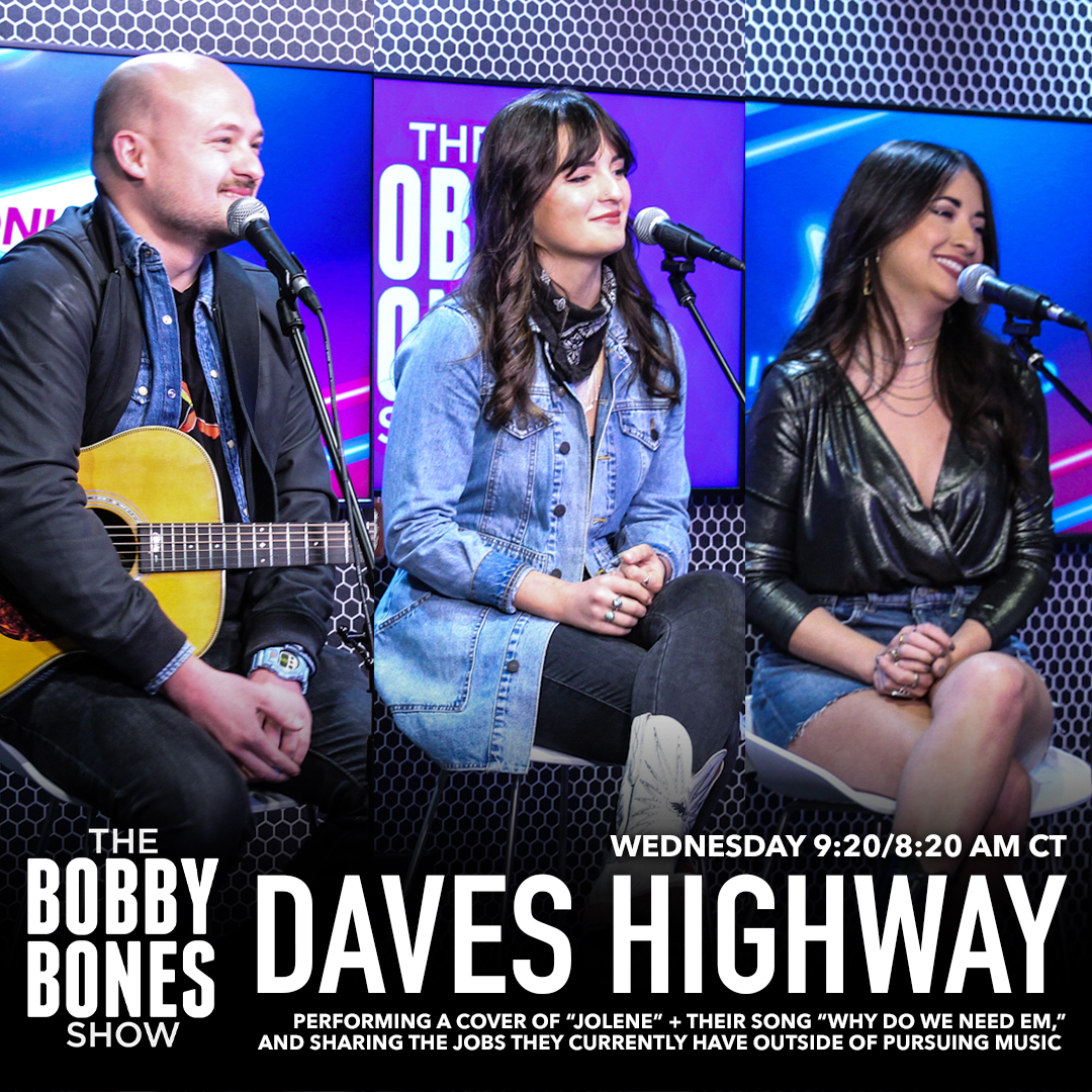 .<a href="/mrBobbyBones/">Bobby Bones</a> saw <a href="/DavesHighway/">Daves Highway</a> at <a href="/jakeowen/">Jake Owen</a>'s holiday party &amp; tomorrow they're stopping by the studio for the first time!