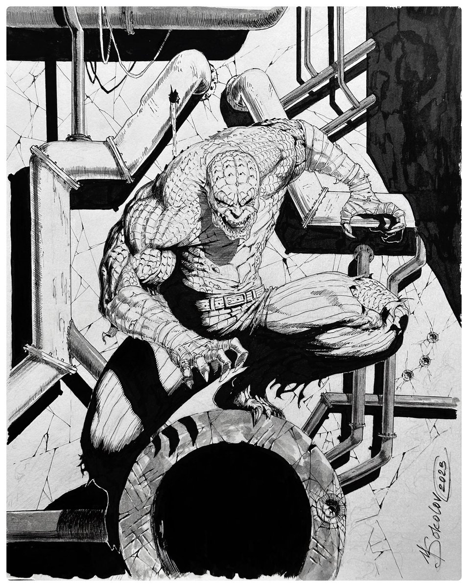 YVSokolovArt's tweet image. Inked my #killercroc today. Ink and ink wash over pencils on 14x11” vellum Bristol paper. 
@DCComics #dccomics #art #supervillain #croc #drawing #inking #ink #comics #drawingcomics @JimLee
