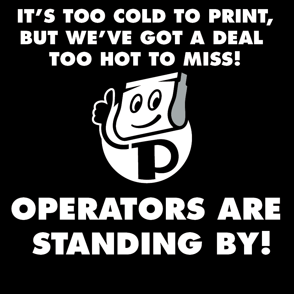 Printed Threads (@printedthreads) on Twitter photo 🚨TEXAS ICE = FIRE DEALS🚨 50 Lane 7 Premium Pullover Hoodies with a one-color print for $15 each!
Our printing operations are closed Tuesday and Wednesday, but our reps are standing by to help you. Email us at info@printedthreads.com today! 🚨TEXAS ICE = FIRE DEALS🚨 50 Lane 7 Premium Pullover Hoodies with a one-color print for $15 each!
Our printing operations are closed Tuesday and Wednesday, but our reps are standing by to help you. Email us at info@printedthreads.com today!