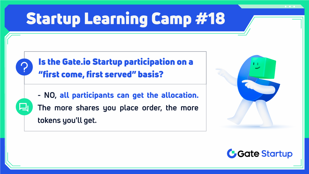 Gate_Launch's tweet image. 💡 #StartupLearningCamp

Instead of a &quot;first come, first served&quot; basis, all participants can share the #Gateiostartup airdrops as long as you have enough spot balance for the snapshot.

Sign up the #launchpad : gate.io/startup