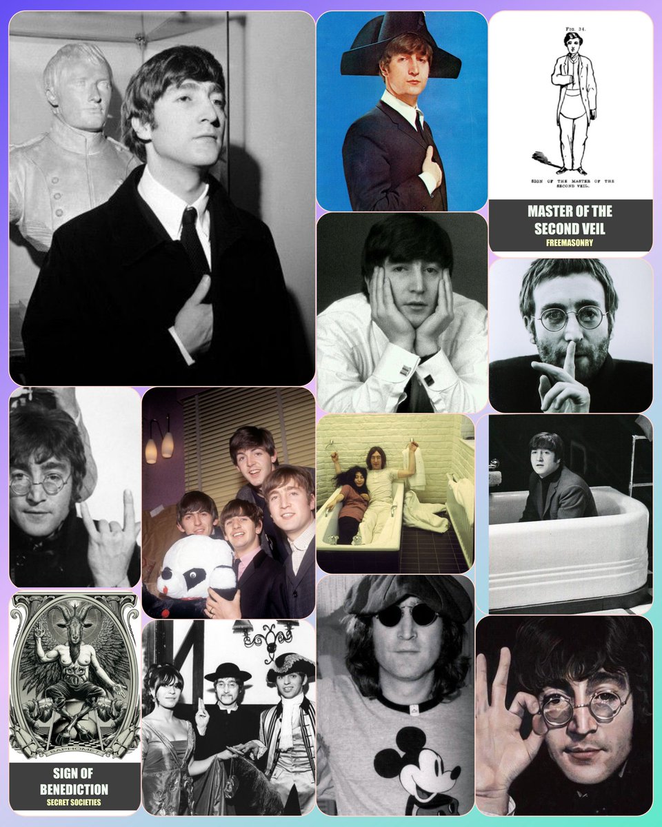 SergeMonast369's tweet photo. #freemasonry #mkultra
#DisneyProgramming
''Quand la race humaine apprendra à lire le langage du symbolisme, un grand voile tombera des yeux des hommes'' -Manly Palmer Hall, sataniste franc-maçon 33èmes°
Voici John Lennon... https://t.co/ImiU2iNxMu