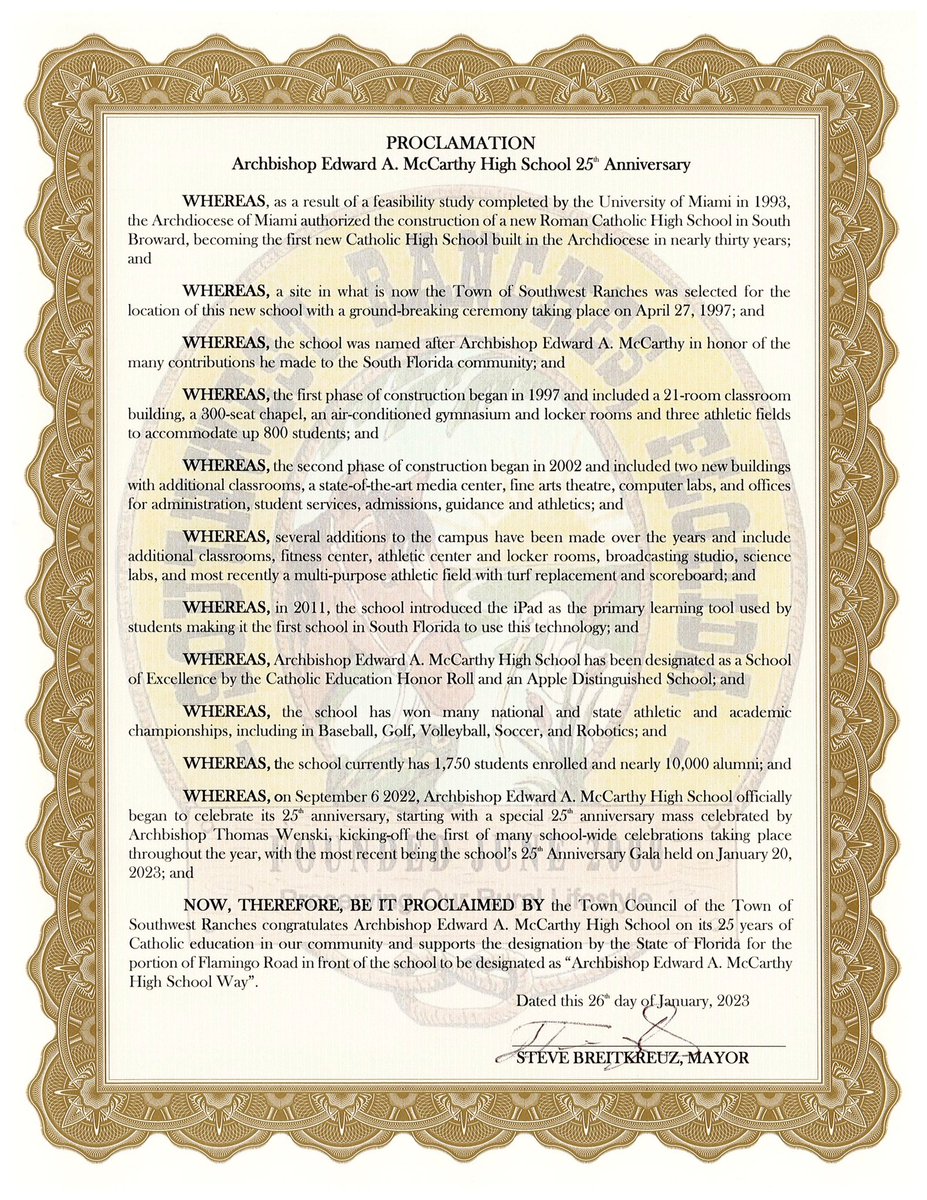 Archbishop Edward A. McCarthy High School tweet media