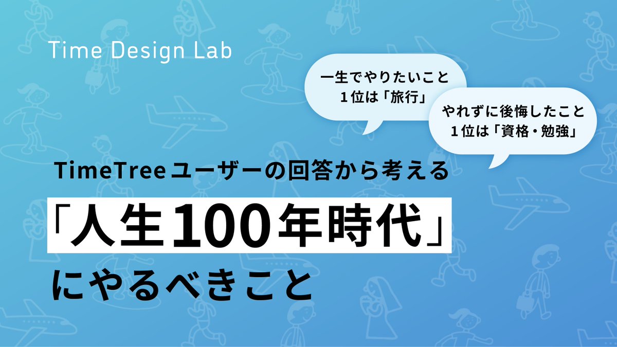 TimeTreeInc_JP's tweet photo. ／
人生100年時代！
一生のうちにやりたいことはありますか？
＼

#TimeDesignLab でユーザーさんに聴きました🍀
こんなことも聴いてみましたよ〜👋🏻

Q これまで達成できて良かったことは？
Q これまでやれずに後悔したことは？
Q 最も未来の予定は？

（記事URLはスレッドの最後に💁🏻） https://t.co/4ShA6Puvqk
