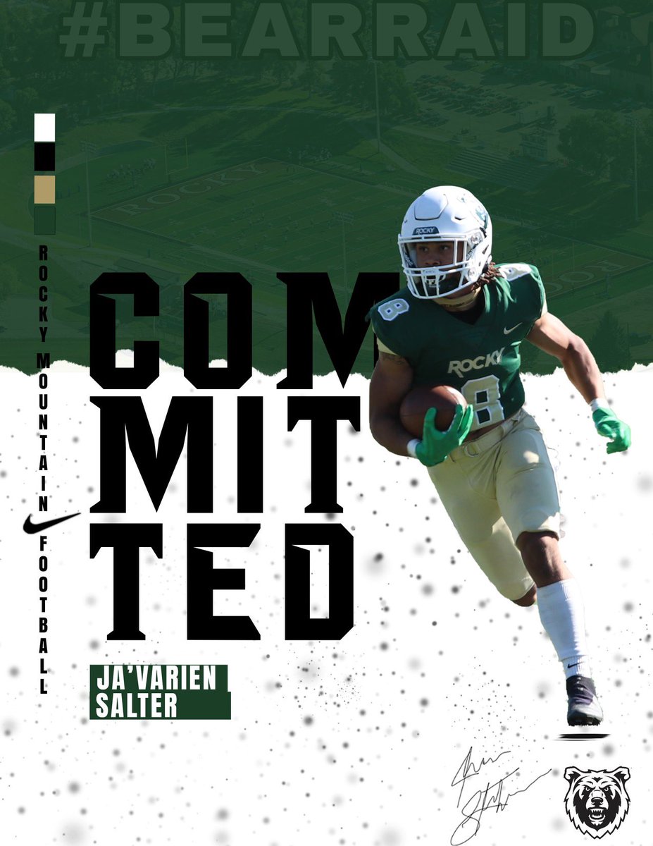 Salter26_'s tweet image. After a great visit I’m excited to announce my commitment to Rocky Mountain College #committed #gobattlinbears @Coach_Stutz @CoachHafner @JavonWashington @OcalaPreps @VanguardFB @edwinfarmer1974