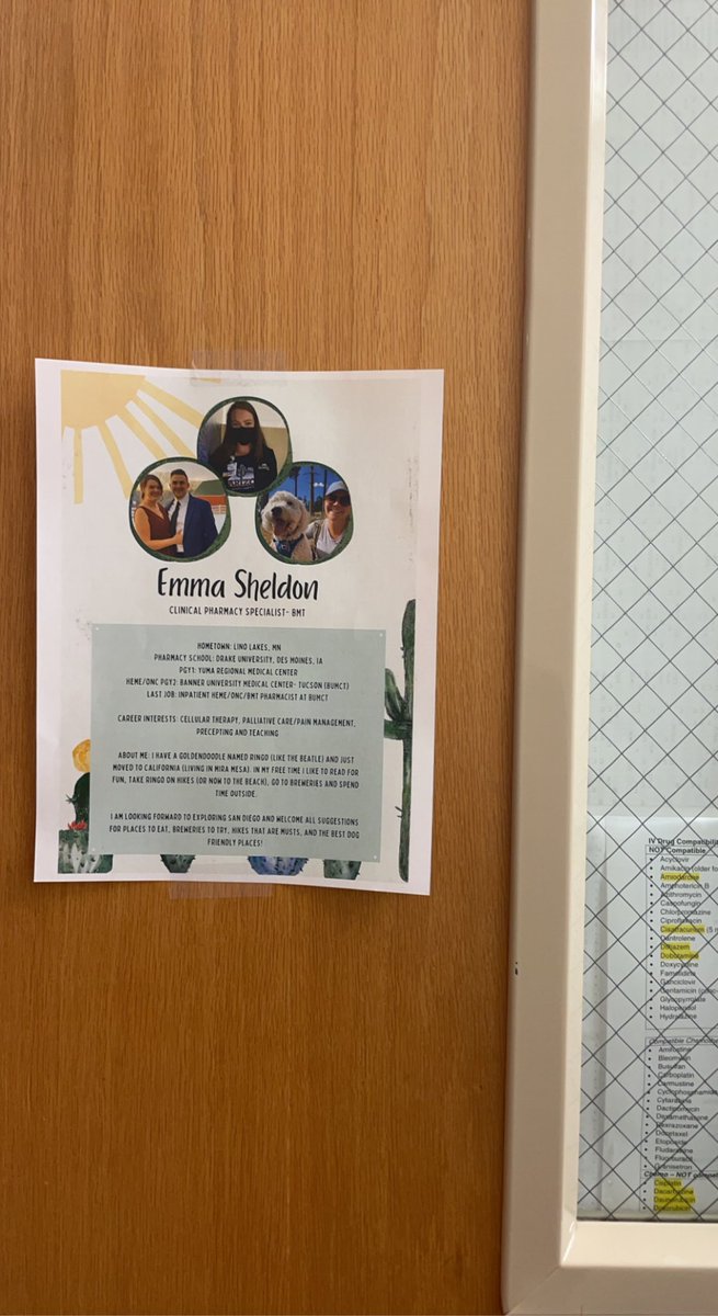 SheldonPharmD's tweet photo. My unit wanted to get to know me a little better so I made a “Meet The Pharmacist” flyer. 

Anyone in the Twitterverse also have recommendations for must do’s in SD? https://t.co/8qkOdS2Kvw