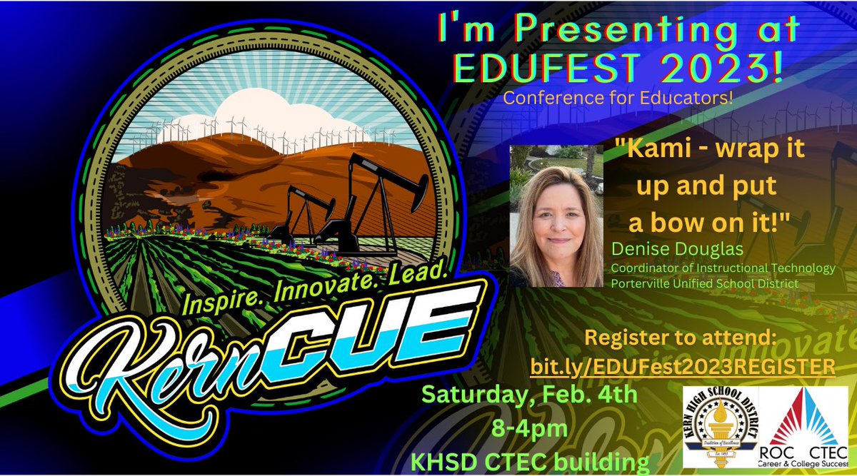 DougieFreshTech's tweet photo. Whoot whoot! Looking forward to sharing the magic of @KamiApp  at the @kerncue Edufest on Saturday! Looking forward to hearing from @gerrybrooksprin too! 🎉 #WeAreCUE #KernCUE #CVCUE #somosCUE https://t.co/fwv3PiDVUj
