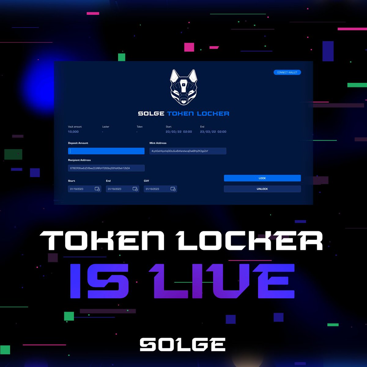 Its that time! Our Token Locker is now available on 💻Devnet for public testing! 

solgelocker.com

Proud to bring one of the first LP Lockers to <a href="/solana/">Solana</a> and excited for feedback!

If its not locked on Solge, its not safe! <a href="/toly/"></a>