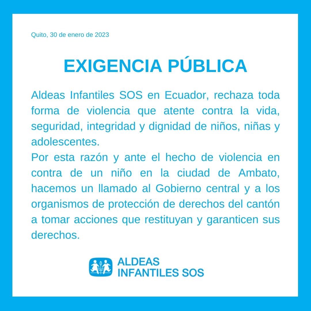 aldeasosecuador's tweet photo. Garantizar una #niñez libre de violencia es promover programas preventivos que eviten hechos violentos dentro de las familias. Acompañamos a alrededor de 500 familias, para que este tipo de vulneraciones hacia los niños, niñas y adolescentes dejen de ocurrir.#Ambato https://t.co/5YsC1opNdI