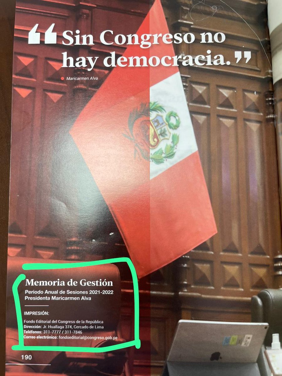 DiegoQuispeSanc's tweet photo. Mientras tanto, en el Congreso, con dinero de los peruanos, publican esta revista publicitaria de la gestión de María del Carmen Alva en la Mesa Directiva. 
@Politica_LR https://t.co/NkPjHXvPwm
