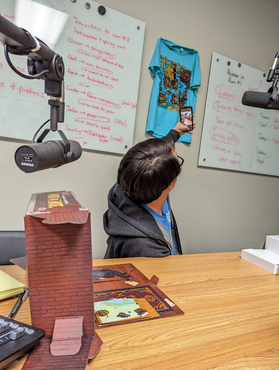 We're getting some serious behind the scenes work here with the puzzling company crew on the unreleased Escape The Room: Murder in the Mafia! Hopefully we can solve the case! 
<a href="/ThinkFun/">ThinkFun</a>