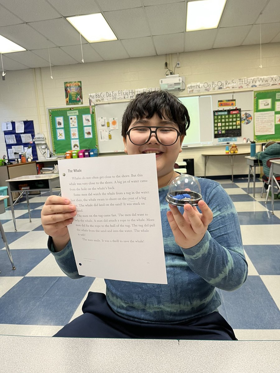 When your decodable passage matches your new desk pet!