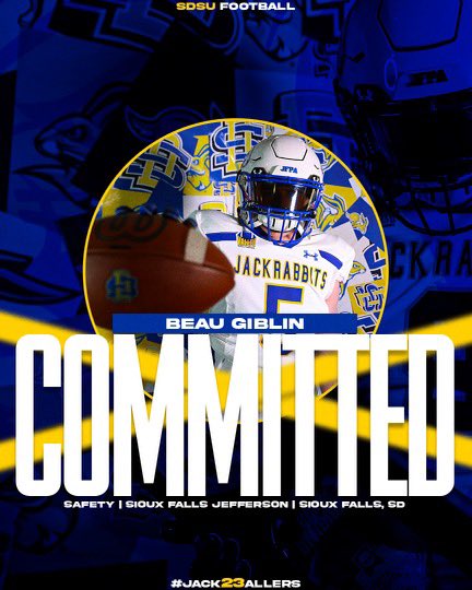 I am blessed and excited to announce my commitment to South Dakota State University!!🐰🐰<a href="/GoJacksFB/">SDSU Football</a> <a href="/CoachBobbit/">Jesse Bobbit</a> @SDSURogers3 <a href="/PeteMenage/">Pete Menage</a>
