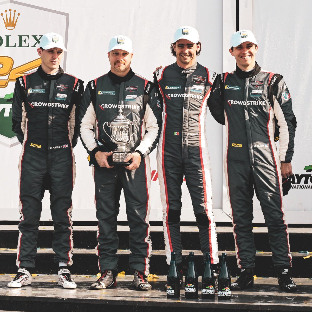 Podium finish at the Rolex 24h at Daytona!!! I’m very thankful and proud of what we have achieved as a team, my teammates George, Ben, Matt and all our colleagues who put a great work.