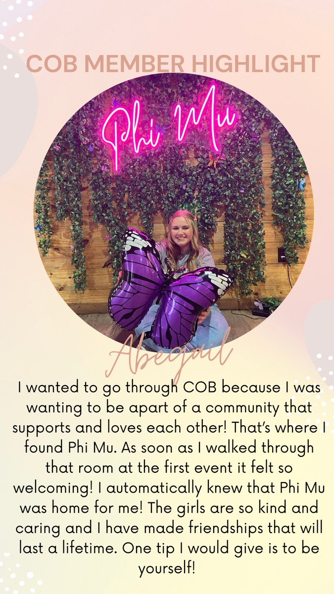 Not sure if you should go through informal recruitment! Check out these stories of our current members who went through COB! 💓