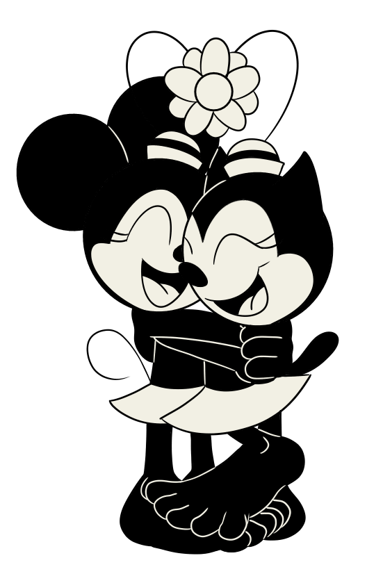 MepwepN's tweet photo. Here are the winners of the poll! Minnie mouse x Ortensia the cat! It was such a close poll! I'm thankful to everyone that voted! Thank you all! Heres a colored and a black and white version of the pic! Might draw more of them later to. They are adorable together! https://t.co/8Uh8ZZOgeE