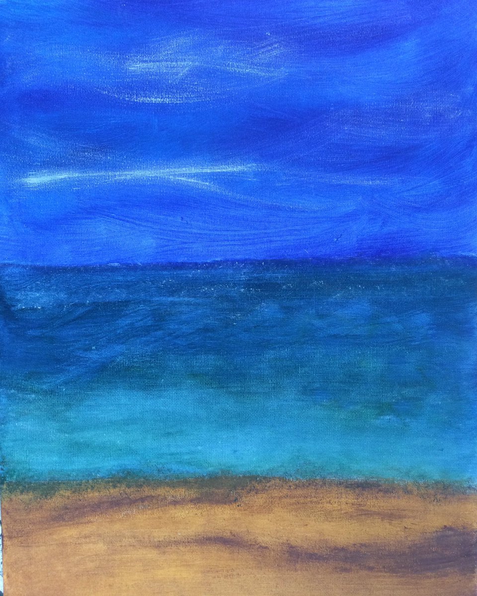 Sea and sky. Attempting acrylic art! Click for full picture 😁