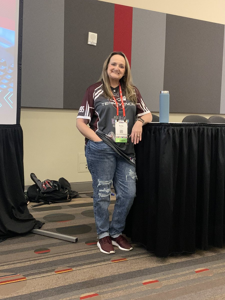 Emily_Meisel's tweet photo. So much fun introducing Hudson’s ESports coach, A/V teacher, and tech team at #TCEA this morning. #TCEA23 https://t.co/LcMblfr1nX