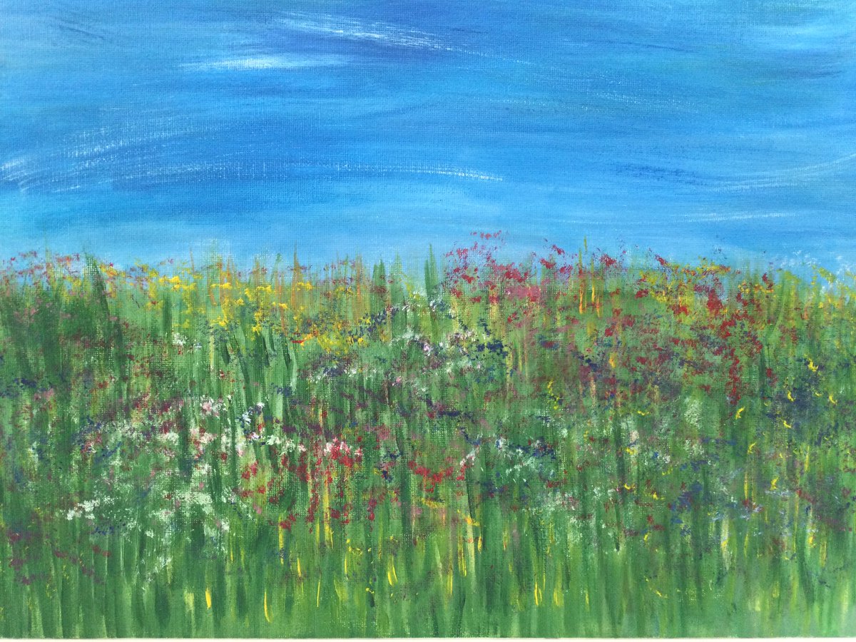 Summer field - acrylic on board.