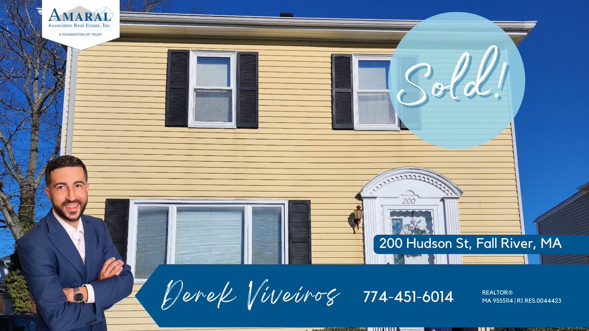 AmaralAdvantage's tweet photo. SOLD with Derek Viveiros-Amaral and Associates Real Estate!
📍 200 Hudson St, Fall River, MA
📱 Call Derek at 774-451-6014 if you're thinking of selling your home! #AmaralAdvantage #Sold #FallRiver #RealEstate #BuywithUs #BuywiththeAmaralAdvantage https://t.co/fTxZvcFj5Q