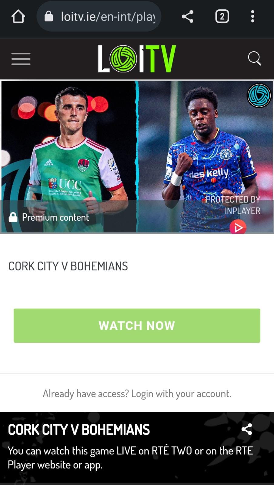 Rte champions league live 2025