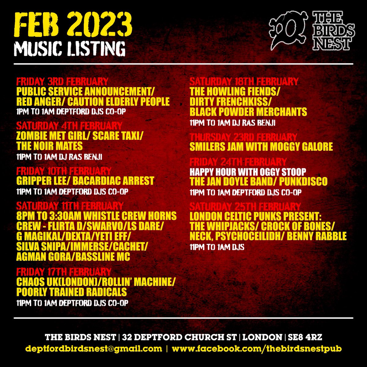 The Birds Nest (@thebirdsnestpub) on Twitter photo February Gig listings #livemusic #livebands February Gig listings #livemusic #livebands