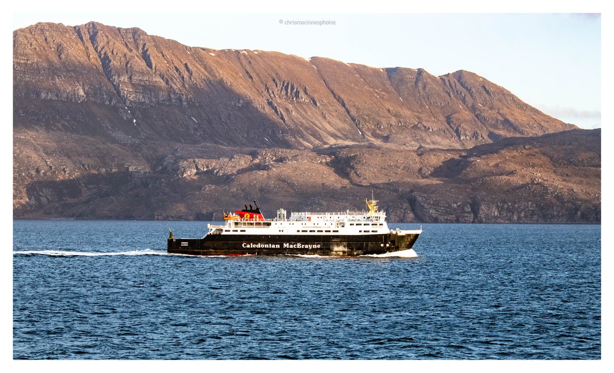 The Hebrides ploughing through Loch Broom towards Ullapool, 30/01/23