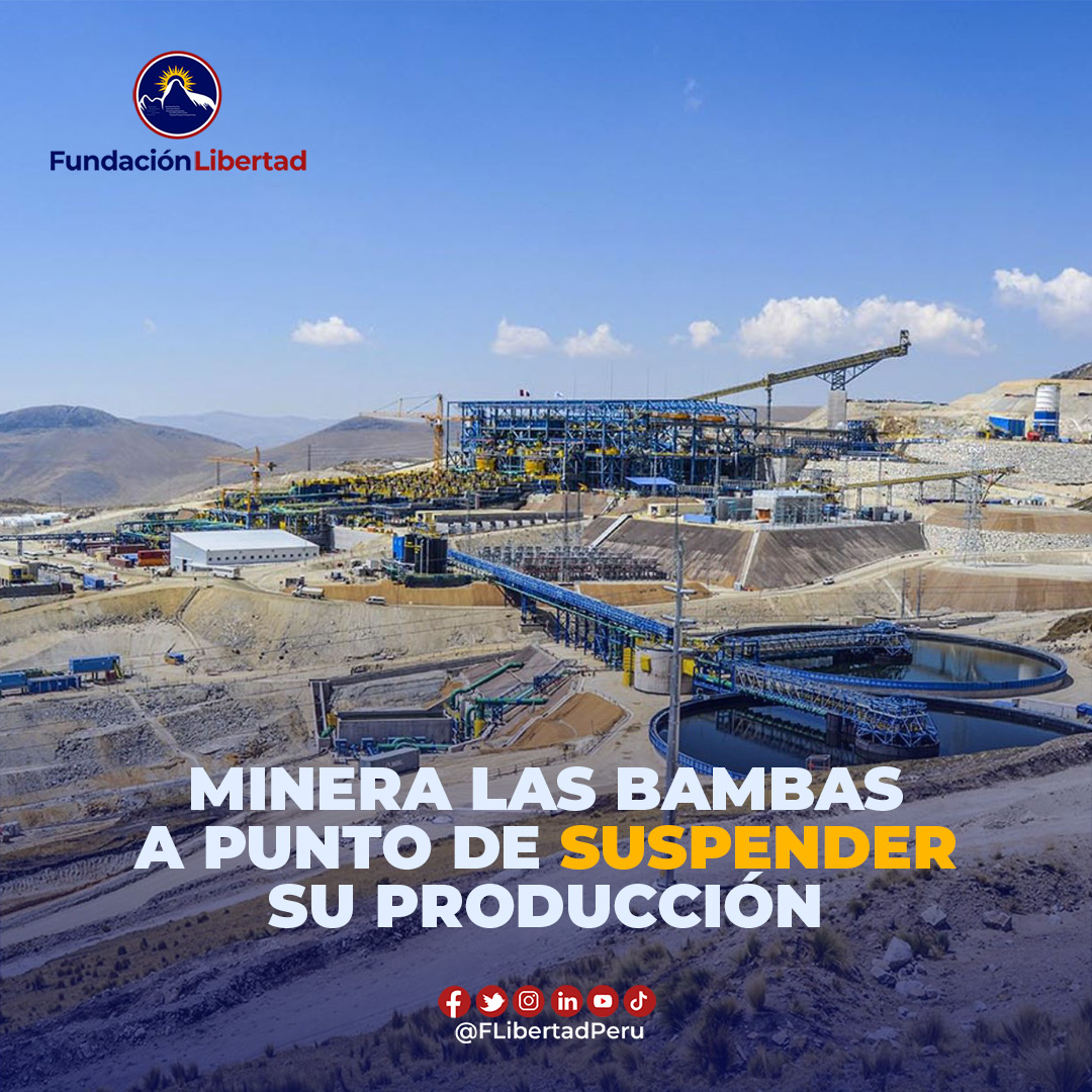 FLibertadPeru's tweet image. #MINERÍA | La empresa Minerals and Metals Group (MMG) informó que, si los bloqueos continúan en el país, la minera Las Bambas no podrá continuar la producción de cobre a partir del 1 de febrero de 2023.

#mineriaperu #mineriaperuana #cadenadesuministros #supplychain #LasBambas