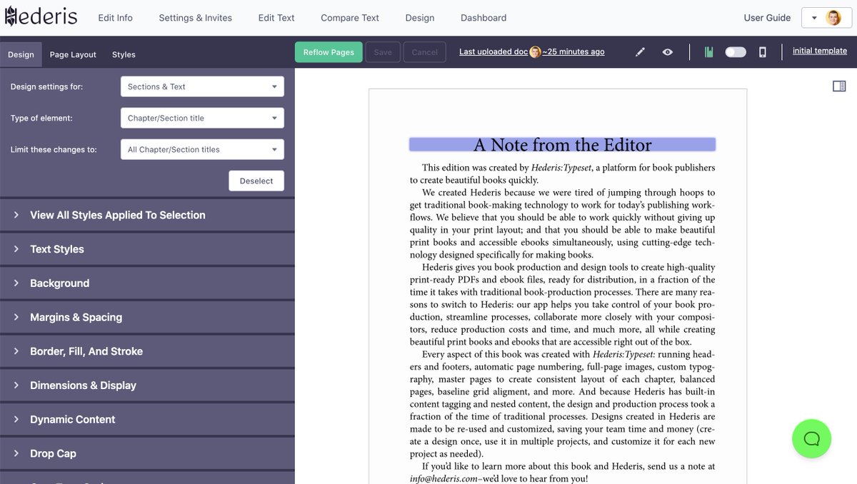 If you log into the Hederis app today, prepare for a surprise: a whole new look and feel thanks to the folks at <a href="/designsystemsin/">Design Systems International</a> ! We love it, and we think you will too.