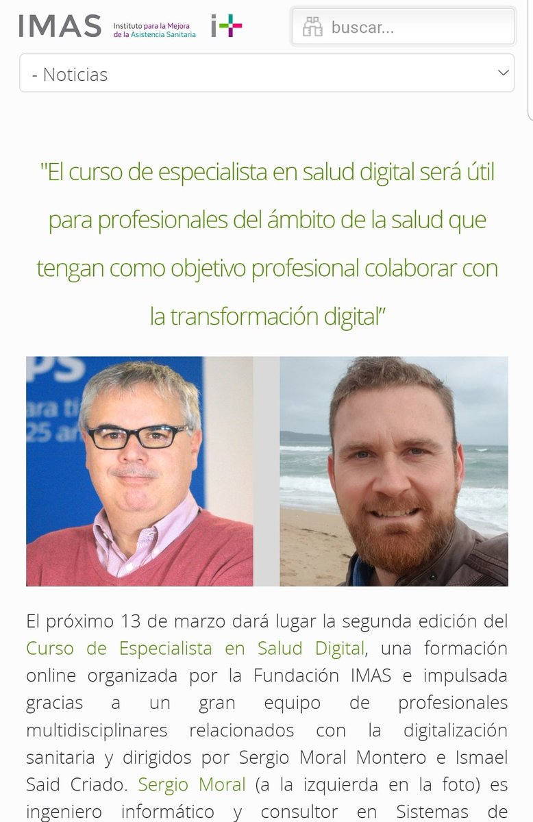 ismaelsaid's tweet photo. Curso de interés para todo tipo de profesionales relacionados con la #TransformaciónDigital de la Sanidad.

#CESD2
@FundacionImas
#eHealthIMAS #SaludDigital

@smm_granada
https://t.co/lAzH5XPuWR https://t.co/WZpBFhcrNR