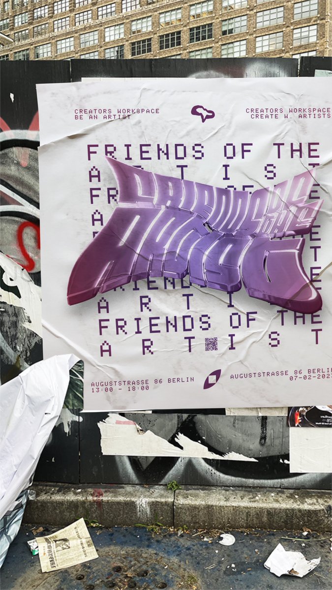 FRIENDS of the ARTIST is back!

Tues 07/02/2023 1300 - 1800
Join <a href="/ntentart/">ntent.art 🔆</a> &amp; <a href="/brtmoments/">Bright Moments</a> at the Auguststrasse 86 gallery. 

Our last installment of FotA was stacked with incredible creators! 

Bring your comp &amp; w.e. you need to create ur art and we'll see you there.
