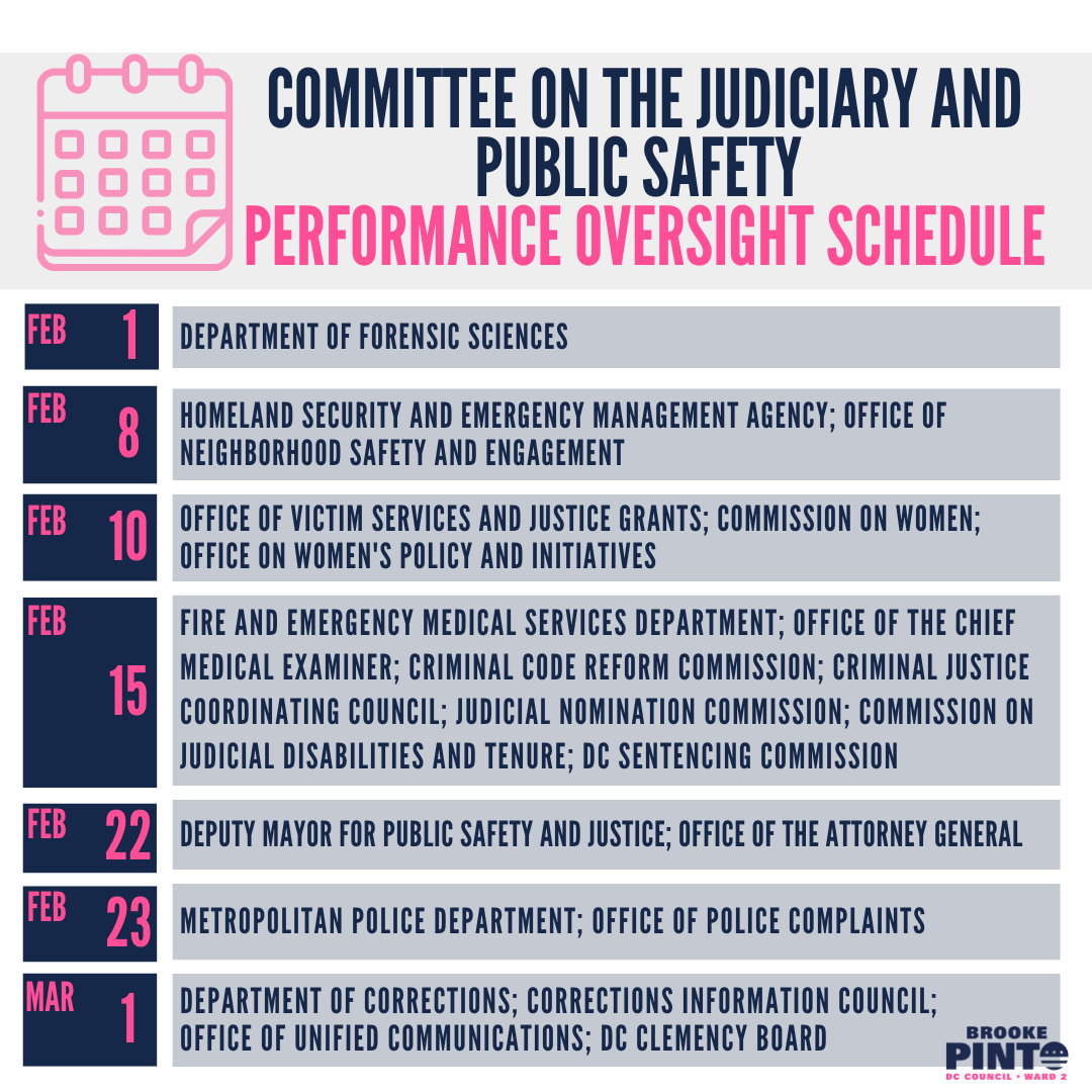 Councilmember Brooke Pinto on Twitter "Performance oversight hearings