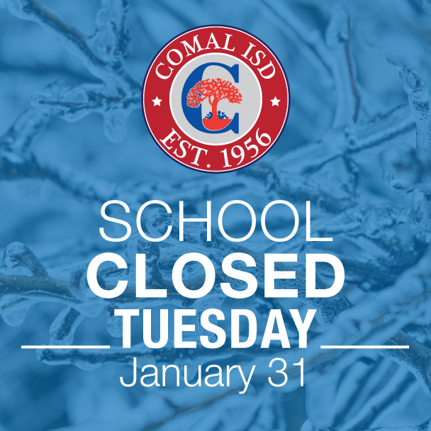 Update #2: All campuses and departments will be closed, Tuesday, Jan. 31, due to weather conditions. We will continue to monitor the weather situation tomorrow and communicate any decision for school Wednesday on Tuesday afternoon.